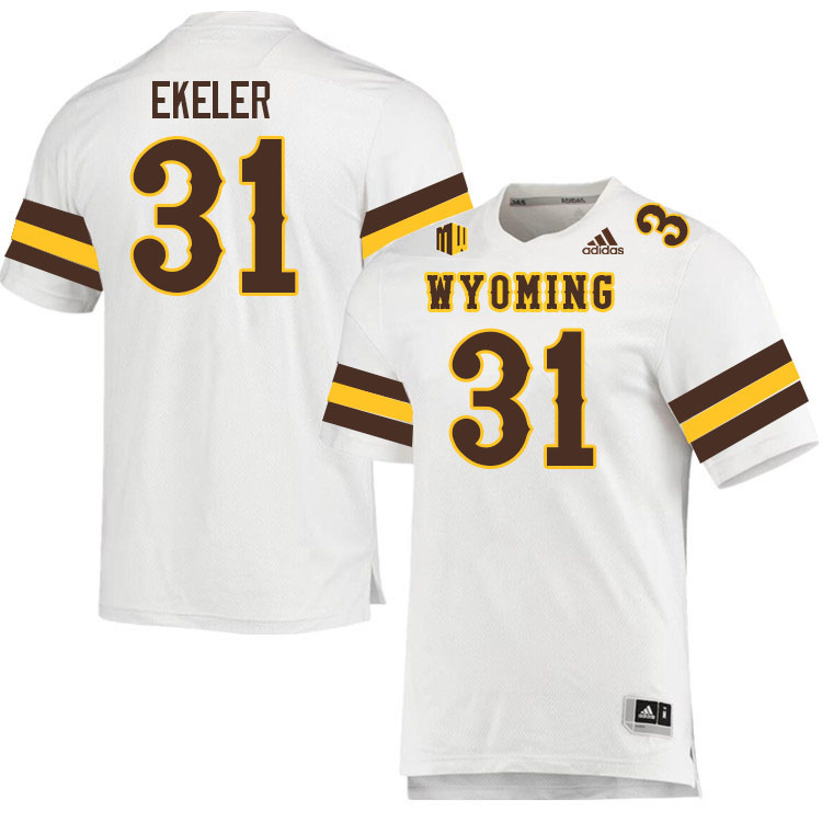 Wyoming Cowboys #31 Wyett Ekeler College Football Jerseys Stitched Sale-White